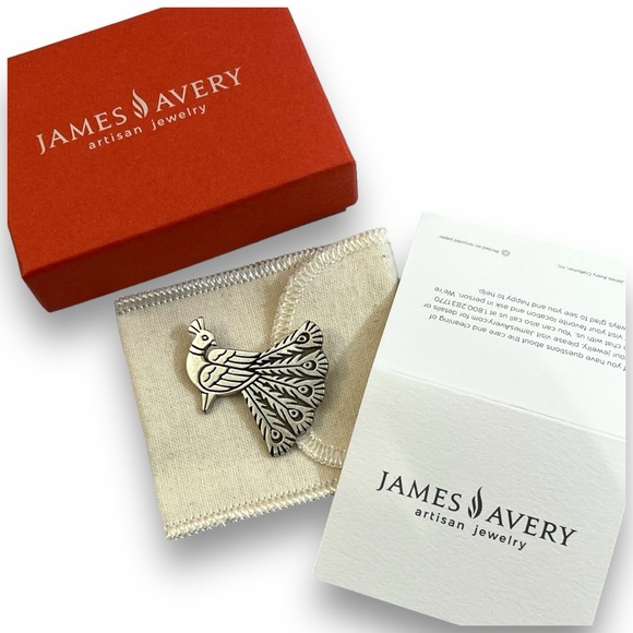 James Avery Jewelry - JAMES AVERY RETIRED Rare Find Peacock Brooch Sterling Silver Signed Box/Dust Bag